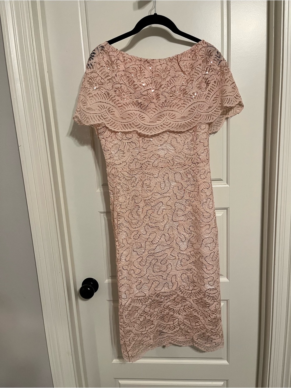 Women's Blush Lace Off-Shoulder Dress